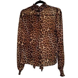 Express sheer cheetah print blouse- size s